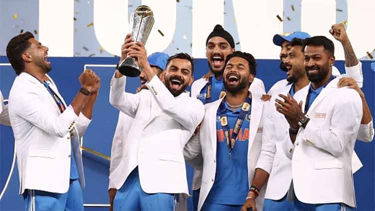 India wins the Champions Trophy for a record third time. | DUBAI -- India defeated New Zealand by four wickets to win the Champions Trophy 2025 on Sunday at Dubai International Stadium. Channel News Pakistan India wins the Champions Trophy for a record third time. Channel News Pakistan